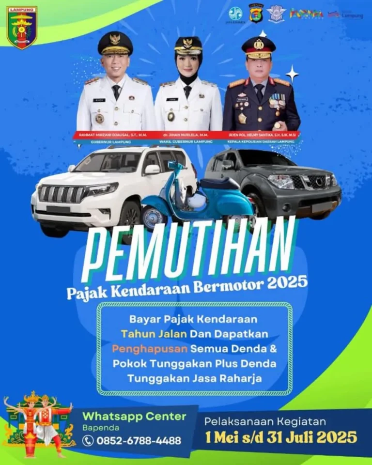 Pemprov Lampung Resmi Gelar Program Pemutihan Pajak Kendaraan Bermotor 2025
